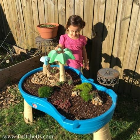 Kids will love making and caring for their very own rainboot mini garden! Fairy Garden For Kids ~ Upcycled Water Table Container ...