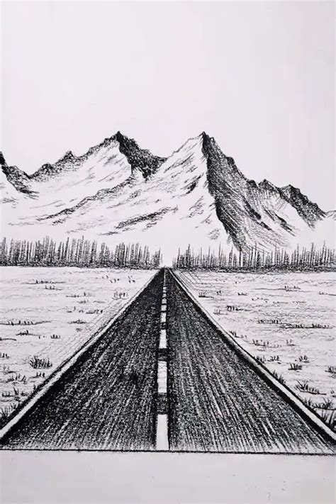 How To Draw A Road In A Pine Forest With Pencil Video Nature Art Drawings Beauty Art