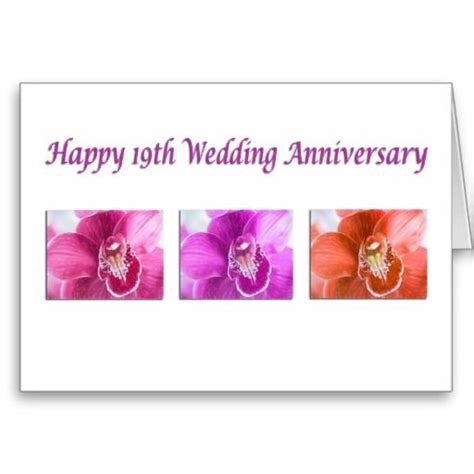 Happy 19th Wedding Anniversary Orchids Card Zazzle 19th Wedding