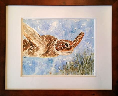 Watercolor Sea Turtle Watercolors By Donnell Anderson