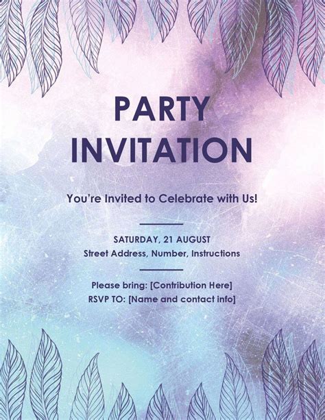 Party Invitation Microsoft Word Template Free Word Template