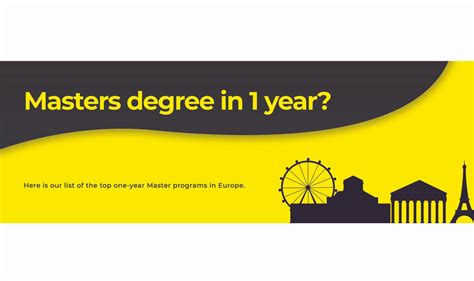 Top One Year Masters Program In Europe