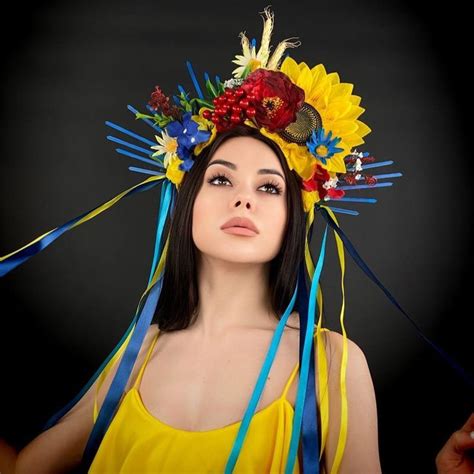 Ukrainian Flower Halo Crown Ukrainian National Headband Blue Etsy