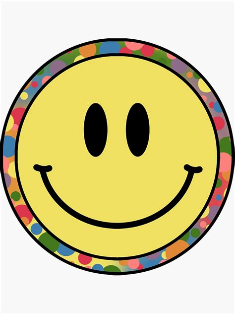 Colorful Smiley Face Sticker By Samanthafuchss Redbubble
