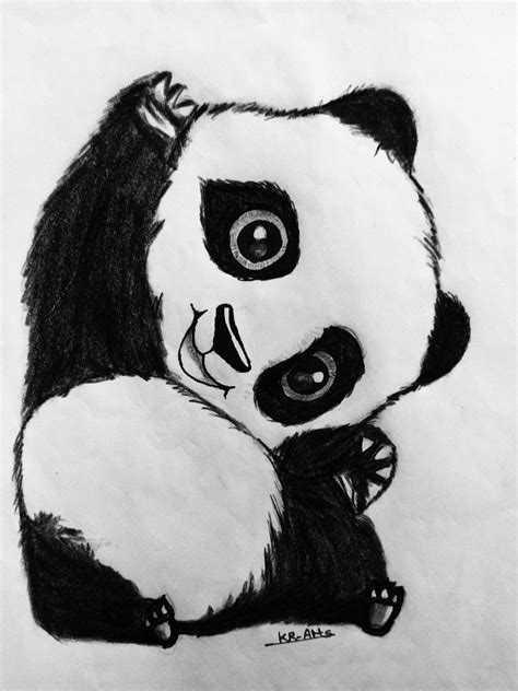 Cute Panda Drawings In Pencil