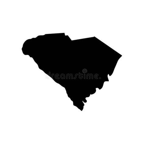 South Carolina Us State Territory In Black Color Vector