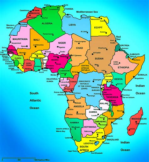 Mapa Politico Africa Capitales