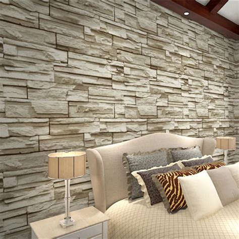 Modern 3d Stereoscopic Brick Wall Mural Wallpaper Stone Wall Tv