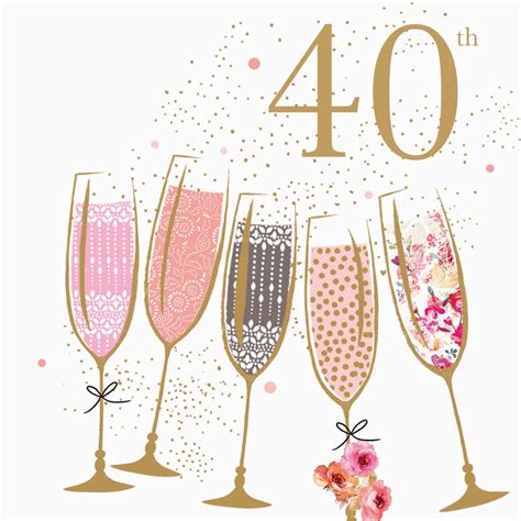 Happy 40th Birthday Girl 40th Birthday Champagne Portfolio Cards Galore