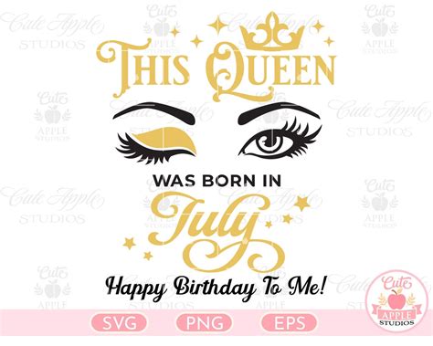 This Queen Was Born In July Svg July Queen Svg Birthday Girl Etsy