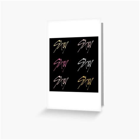 Stray Kids Stay Fandom Logo Font Pack Pink Peach Greeting Card By