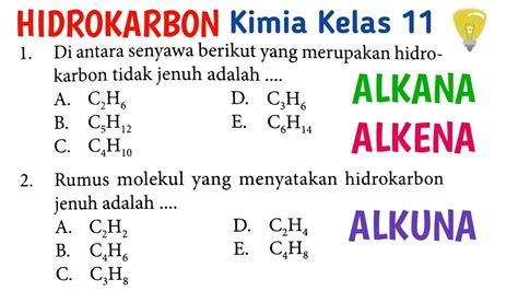 1 Di Antara Senyawa Berikut Yang Merupakan Hidrokarbon Tidak Jenuh