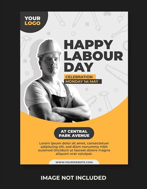 Premium Vector Happy Labour Day Poster Design Template