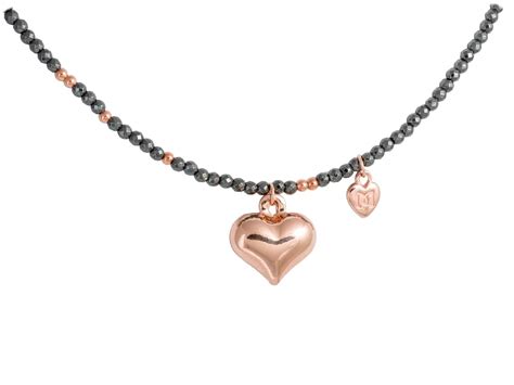 Halskette Heart In Silber Rose Vergoldet Marina Garcia
