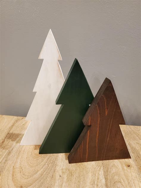 Wooden Pine Tree Cutouts Set Of 3 Etsy