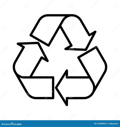 Black Outline Universal Recycling Symbol Stock Vector Illustration Of