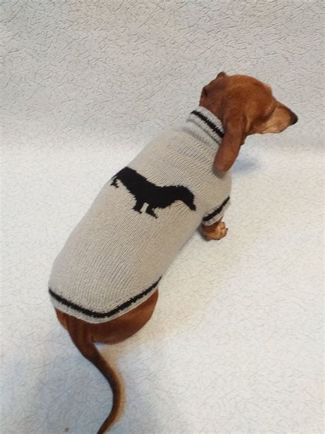 Dachshund Warm Handmade Sweater Knitted Warm Clothing For Etsy Dog