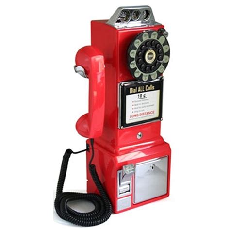 1950 Retro Classic Pay Phone Telephone Red