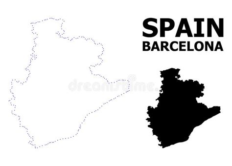Vector Contour Dotted Map Of Barcelona Province With Name Stock Vector