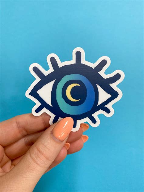 Color Vision Eyeball Sticker White Or Transparent Vinyl Etsy