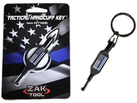 Zak Tool Swivel Handcuff Key With Usa Flag And Thin Blue Line