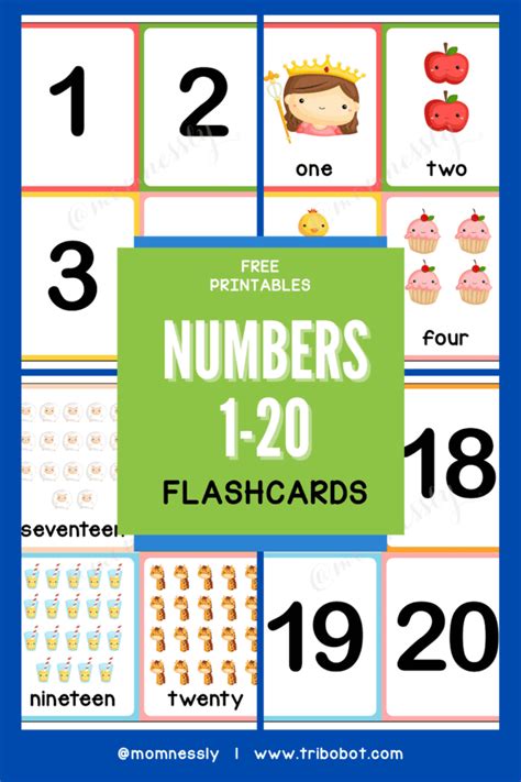 Numbers Flashcards Free Printable Tribobot X Mom Nessly
