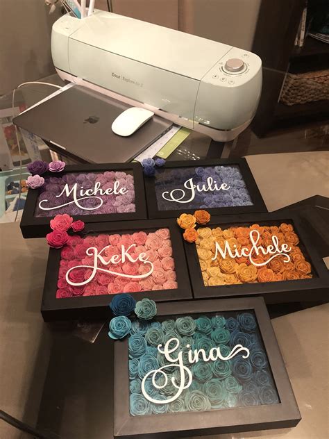 Rolled Flowers Shadow Box Cricut Projects Vinyl Cricut Projects