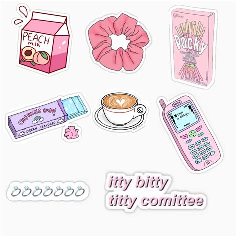 Tumblr stickers, meme stickers, printable stickers, overlays tumblr, pastel pink aesthetic