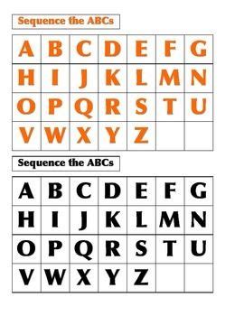 Capital letters printed from web browser appear 6 and a half inches tall while pdf letters are eight inches high. File Folder Sequencing the ABC's | Reading | Pinterest ...