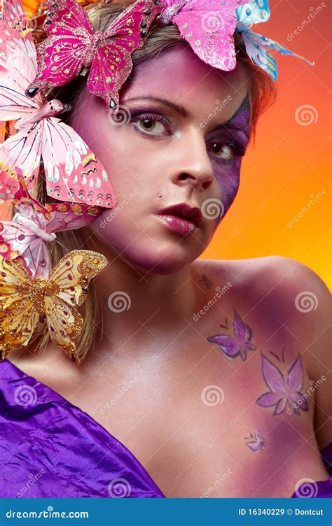 Colorful Fashion Portrait Of Young Beauty Royalty Free Stock Images