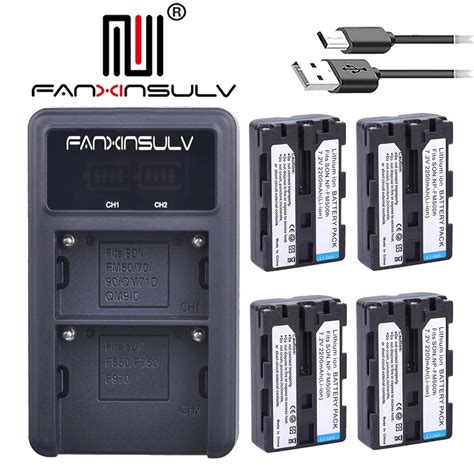 4x 2200mah 72v Np Fm500h Battery Lcd Usb Dual Charger For Sony A77m2 A99 A900 A580 A200 A200k