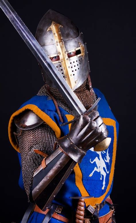 Knight Posing With Sword Stock Image Image Of Craft 13314055