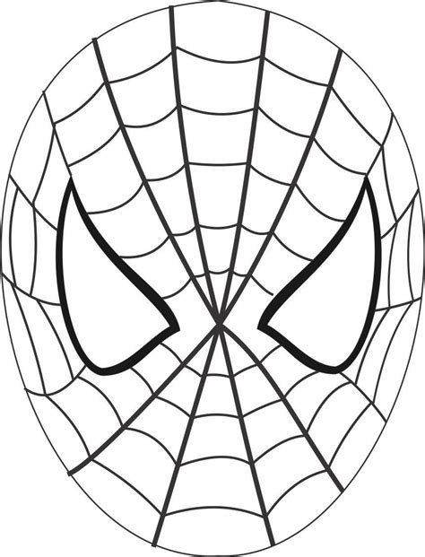 Gambar Spiderman Mask Printable Coloring Page Kids Easy Pages Di