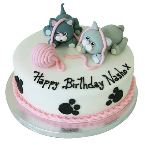These kitty cupcake toppers can also be used to decorate cookies, cake, fruits, brownies, ice cream, cheese, appetizers and more. Cat Birthday Cake- Buy Online, Free Next Day Delivery ...