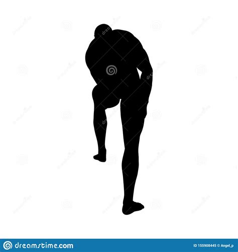 Sitting Pose Man Silhouette Stock Vector - Illustration of athlete ...