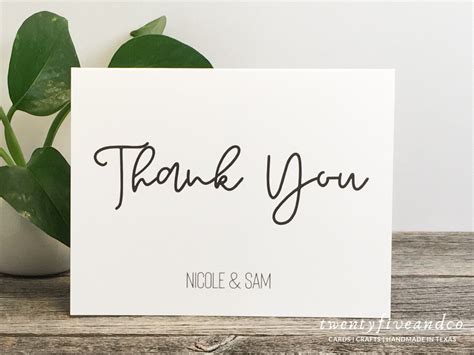 Personalized Wedding Thank You Cards Set Custom Thank You Card Pack