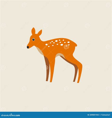 Little Deer Fawn Character Isolated Vector Image Stock Vector