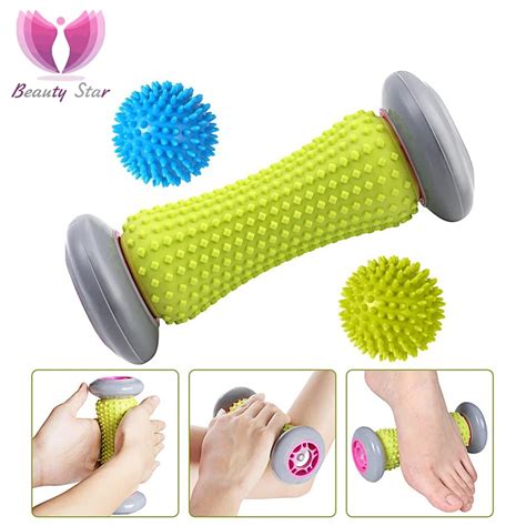 Buy Foot Massager Roller And 2 Spiky Balls Body Massage Roller Ball Set Relieve