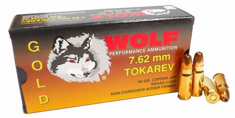 762x25mm Tokarev 85gr Jhp Wolf Gold 50 Round Box