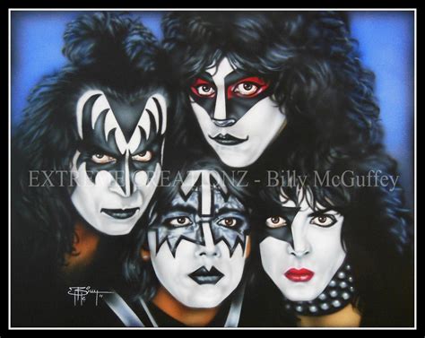 An Oil Painting Of Kiss Band Members