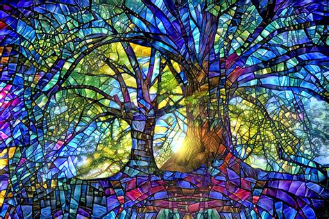 Tree Wall Art Tree Print Stained Glass Art Tree Of Life Etsy Nature