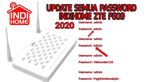 Biasanya, indihome sendiri melalui perubahan password satu. SEMUA PASSWORD INDIHOME ZTE F609 TERBARU 2020 - YouTube