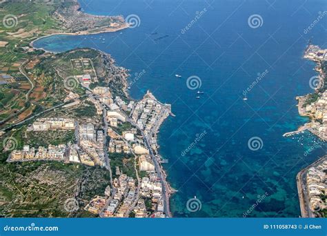 Aerial View Of Malta Island In Blue Sea Stock Image Image Of Travel