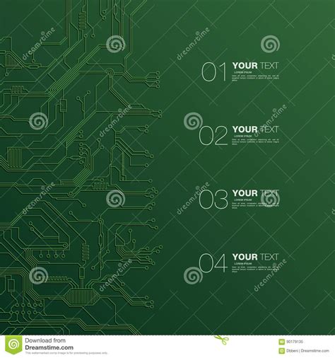 Detailed Printed Circuit Board Stock Vector Illustration Of Computer