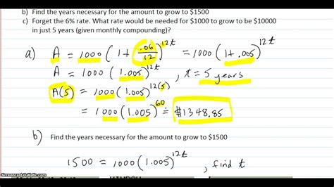 Compound Interest Find Amount Find Time Find Rate Youtube