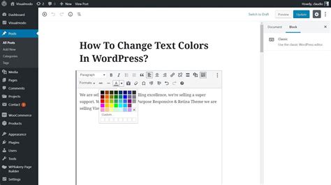 The precise code to edit will vary according to your wordpress theme, but every theme has a stylesheet containing the information controlling all aspects of the page design, including the size of the header font. How To Change Text Colors In WordPress? | Change text ...