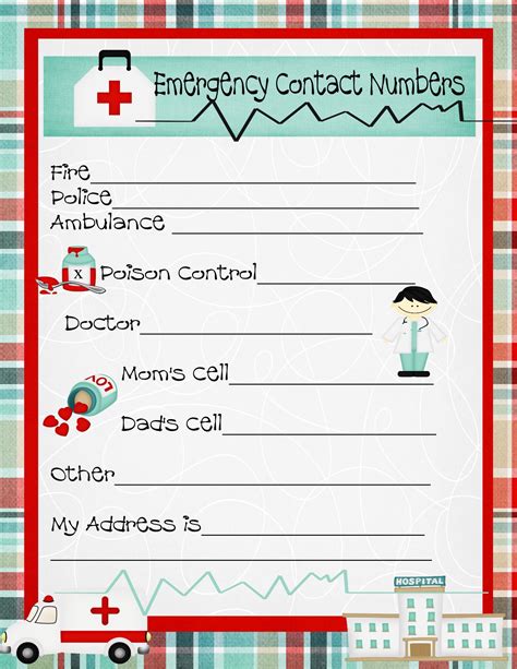 Emergency Numbers Worksheets
