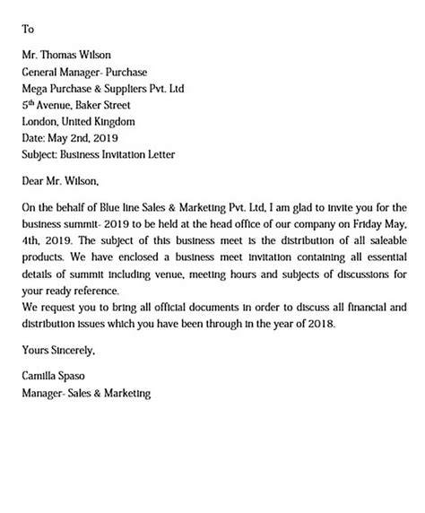 Sample invitation letter for visitor visa to australia. Business Invitation Letter Sample for Doc, PDF, Word ...