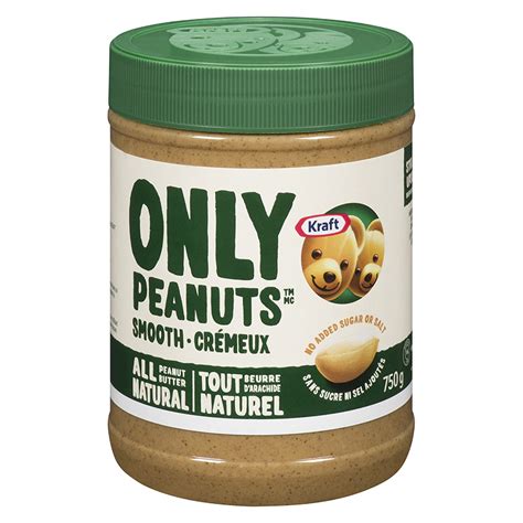 Kraft Only Peanuts All Natural Peanut Butter Smooth 750g London Drugs
