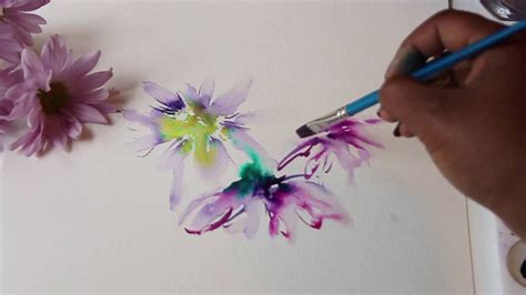 Watercolor Flower Painting Wet On Wet Technique Youtube